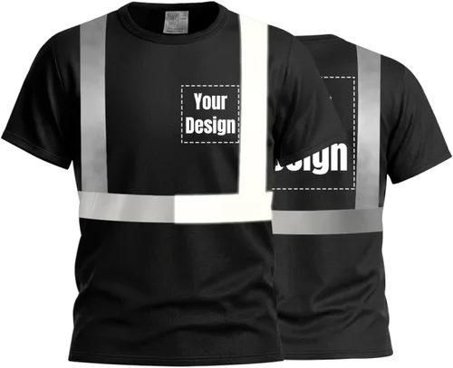 Vista 14 de Camisetas reflectantes de seguridad de alta visibilidad personalizan su logotipo