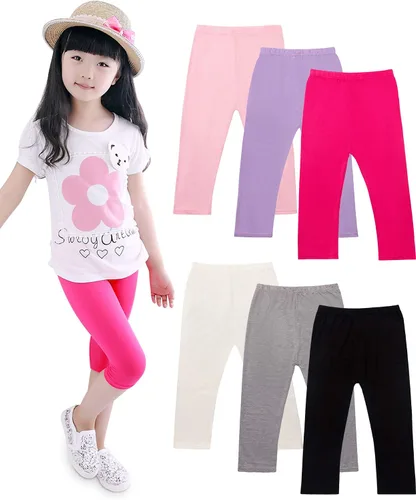 Vista 7 de Syhood - Leggings capri para niñas, 6 piezas