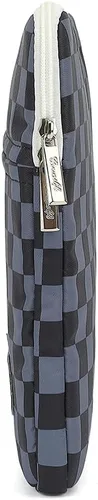 Vista 5 de Canvaslife - Funda de lona para laptop de 13 pulgadas con patrón de cuadros negros y bolsillo de 13 y 13.3 pulgadas