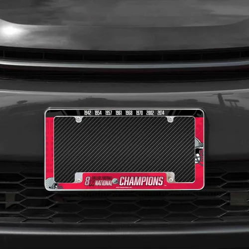 Vista 2 de Rico Industries Marco cromado de la NCAA de 12 x 6 pulgadas, marco cromado para placa de automóvil, camión, SUV Multi campeón