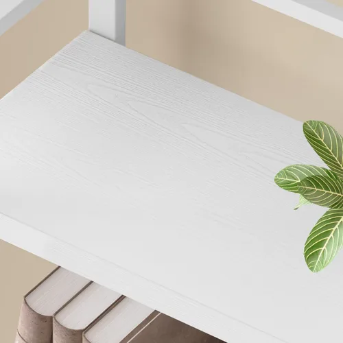 Vista 4 de FATORRI Estanterías y estanterías, estantería de metal de madera de 5 niveles de alto, estantería moderna de 51 pulgadas de ancho para oficina