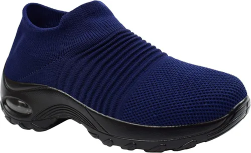 Vista 2 de Ad Tec Zapatos deportivos de malla para mujer Transpirables y cómodos con cojín de aire casual y plataforma de cuña