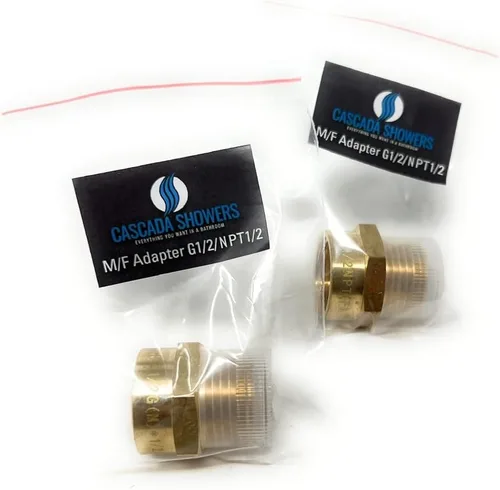Vista 29 de Adaptador de latón sin plomo Cascada, rosca G británica BSPP macho a NPT hembra (1" x 1" (1 pieza))