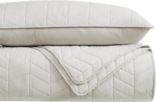 Vista 7 de palassio Juego de ropa de cama de algodón beige tamaño individual con funda de almohada, colcha ligera y suave, funda de edredón acolchada