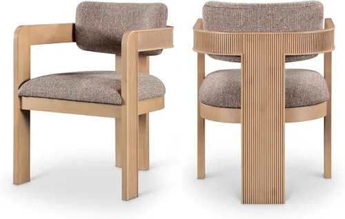 Vista 17 de Meridian Furniture Sacha - Juego de 2 sillas de comedor de terciopelo y Terciopelo coñac