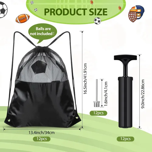 Vista 2 de Foilswirl Suministros de donación de caridad cristiana, kit de bomba de bola desinflada, incluye bomba de fútbol, bomba de aire de mano con aguja