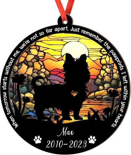 Vista 23 de Adorno personalizado para atrapasoles de sabueso afgano, adorno de Navidad de sabueso afgano – Regalo para perro amante, sabueso afgano