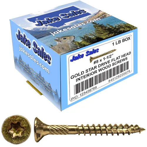 Vista 236 de 8 x 1 revestimiento exterior recubierto de bronce, tornillo de madera multiusos compatible con ACQ, cabeza plana Torx/Star Drive de 1 libra, 288
