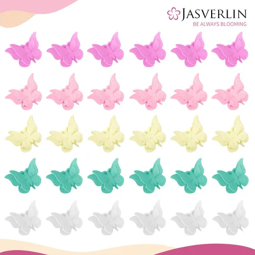Vista 2 de JASVERLIN Pinzas para el cabello de mariposa coloridas, lindas pinzas pequeñas para niñas, Y2K 90s para niños y mujeres, mariposas, accesorios