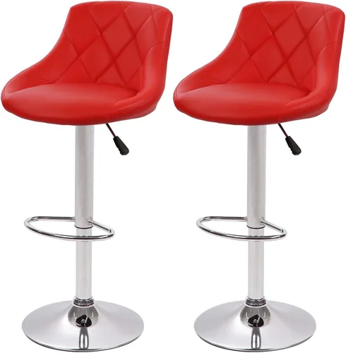 Vista 9 de TTY Store Juego de 2 taburetes de bar de piel sintética, modernos taburetes de bar giratorios de altura ajustable, sillas de bar con respaldo