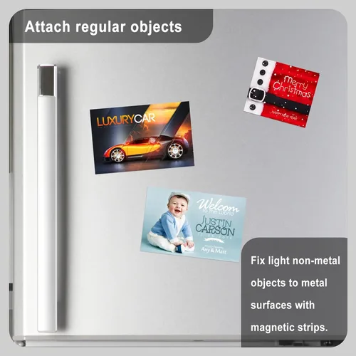 Vista 5 de Tiras magnéticas con fuerte respaldo adhesivo (5.9 x 2.35 pulgadas), cinta magnética con respaldo adhesivo, tiras magnéticas resistentes