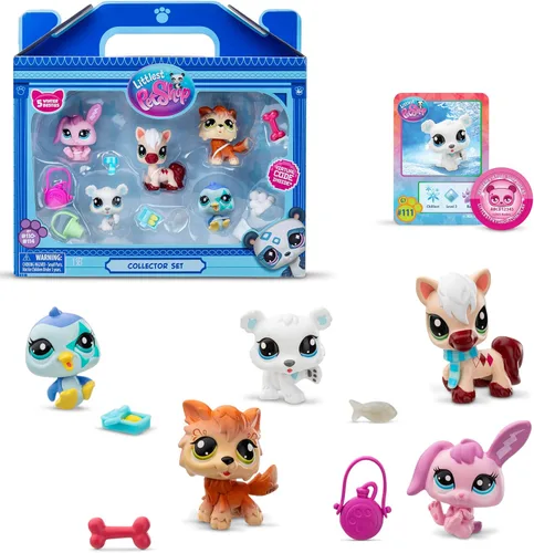 Vista 11 de Littlest Pet Shop Farm Besties - Juego de coleccionista - Gen 7 Bobble Head Pets #56-60, juguete de imaginación para niños mayores de 4 años