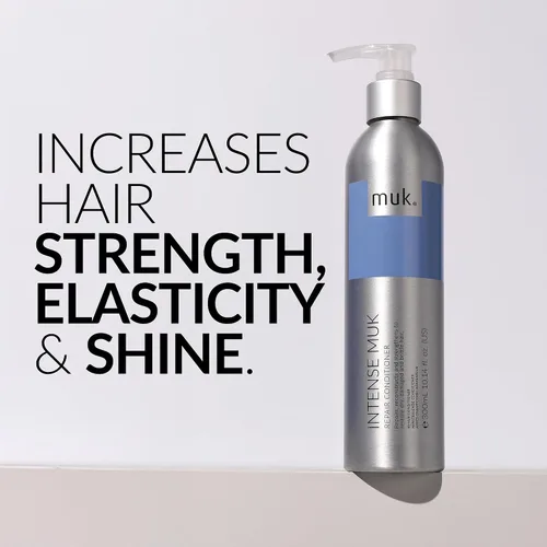 Vista 2 de MUK. Cuidado del cabello Acondicionador Reparador Intenso - 10.1 fl oz Protein-enriched conditioner that hydrates dry, damaged, and brittle hair