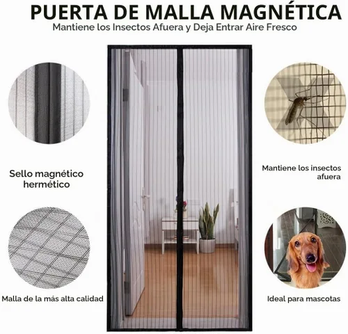 Vista 5 de Mosquitero magnético para puerta. Marco completo, se adapta a puertas de hasta 34 x 82 pulgadas.