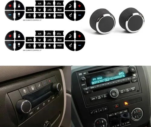 Vista 11 de x xotic tech Paquete de 2 calcomanías de botón de CA para automóvil, kit de reparación de botón de control de CA, compatible con Chevy Silverado