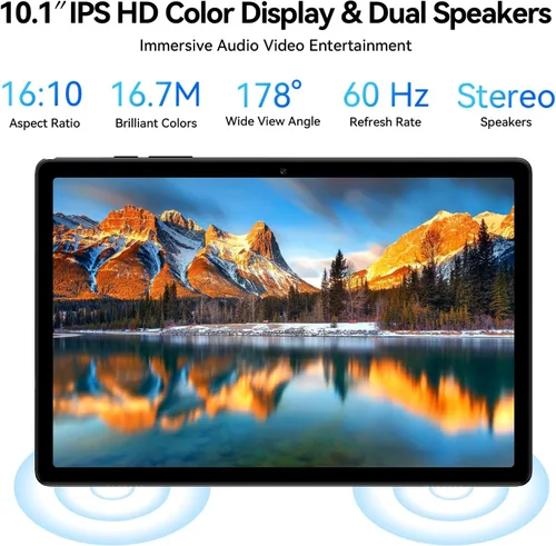 Vista 5 de Topsand Tablet Android 15 de 10 pulgadas con ranura para tarjeta SIM desbloqueada, teléfono tablet 4G celular, Octa-Core, 12GB+64GB, ampliable a