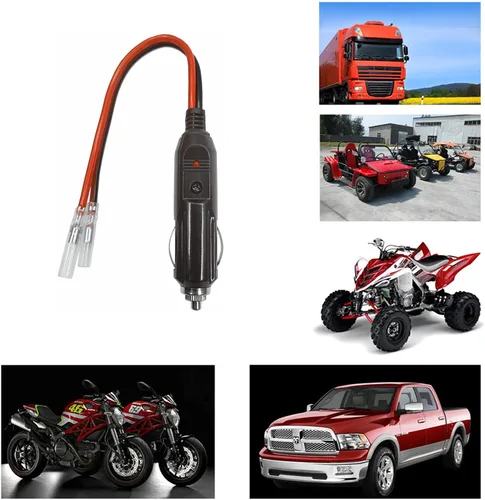Vista 7 de Enchufe macho de encendedor de cigarrillos de repuesto para automóvil con cables - Adaptador de coche de 12 V 24 V Kit de cargador de batería de CC
