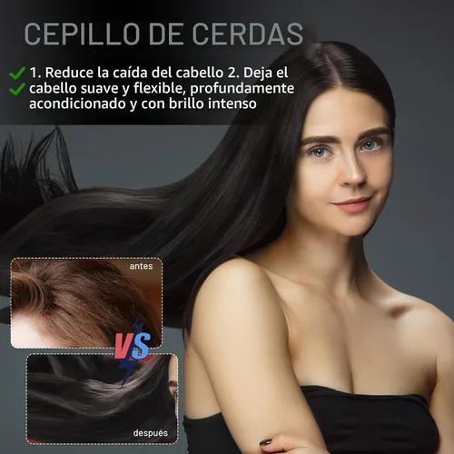 Vista 2 de cobee Juego de 5 cepillos de pelo con parte trasera lisa, cepillo de cerdas para control de bordes, peine de burlas, palo de cera para cabello