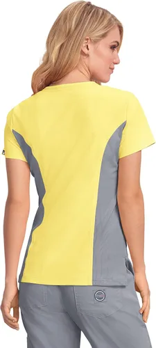 Vista 2 de KOI Lite - Camiseta deportiva con 4 bolsillos y cuello con cremallera para mujer