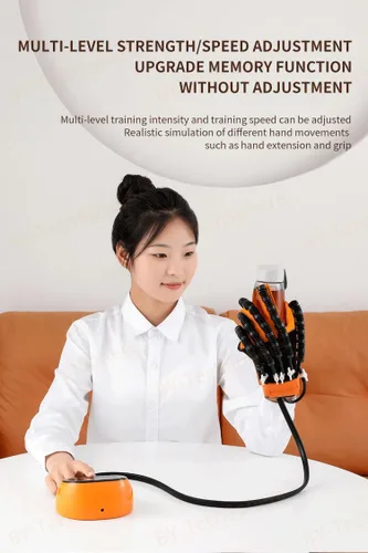 Vista 6 de Guantes robóticos de rehabilitación de terapia de calor para accidente cerebrovascular, hemiplejia, recuperación de manos, guante de robot calentado
