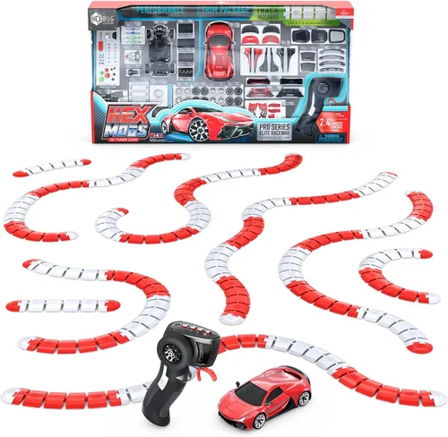 Vista 2 de HEXBUG HEXMODS Pro Series Elite Raceway, auto recargable a control remoto, kits de modelo de coche para niños y adultos, juguetes STEM para niños a