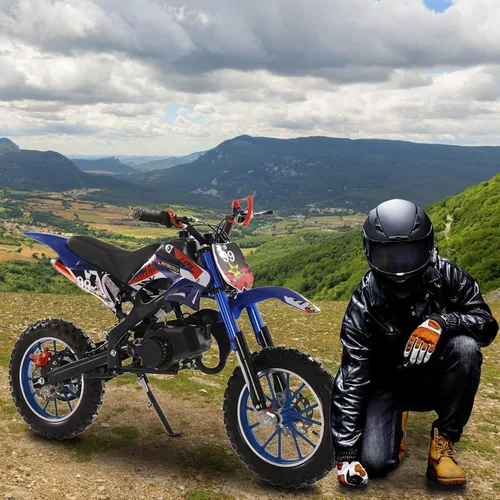 Vista 7 de 50cc Gas Dirt Bikes for Kids 8-14, 2-Stroke Gas Mini Dirt Bike, 35MPH