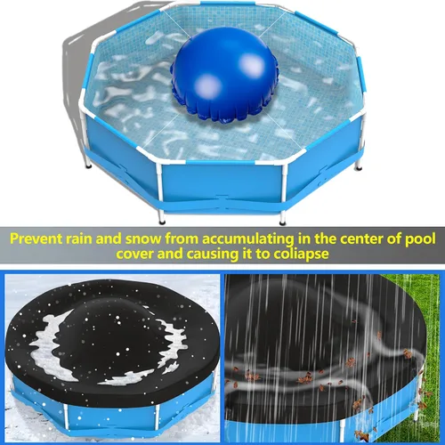 Vista 3 de Sfcddtlg Almohadas de aire de piscina de 4 x 4 pies para piscinas sobre el suelo, almohada redonda de invierno para piscina, almohada de aire