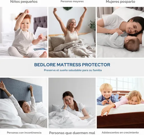 Vista 6 de BEDLORE Protector de colchón impermeable, protector de colchón