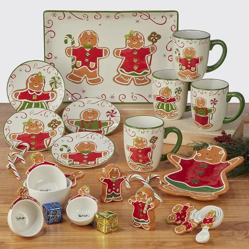 Vista 4 de Certified International Holiday Magic - Tazas de jengibre de 16 onzas, juego de 4