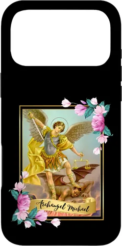 Vista 22 de Funda protectora para iPhone 17, diseño de ángel de la iglesia católica de San Miguel Arcángel