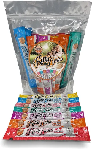 Vista 8 de Rena's Recipe Kitty Licks - Golosinas para gatos lamibles, paquete variado de pollo, 60 tubos