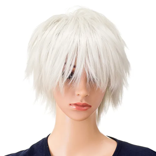 Vista 17 de SWACC - Peluca de cosplay, unisex, con capas, para hombres y mujeres, para disfraces 1B-Off Negro