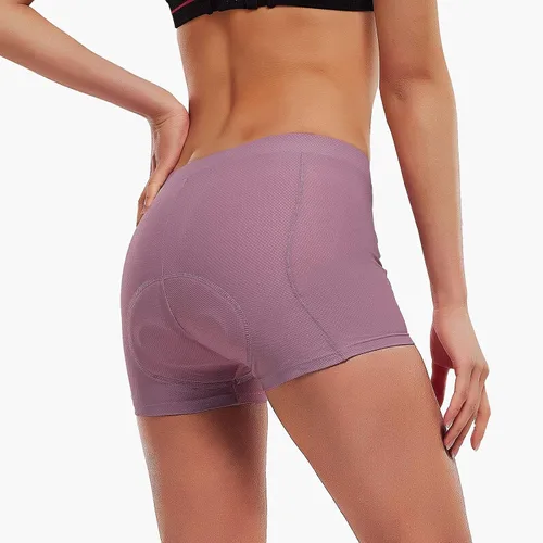 Vista 2 de Santic Pantalones cortos de ciclismo para mujer pantalones cortos de ciclismo con bolsillos laterales suaves de cintura alta pantalones cortos