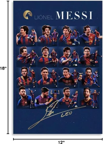 Vista 8 de SUKORI Messi - Póster Messi firmado (4) para dormitorio, estética, 12 x 18 pulgadas, sin marco