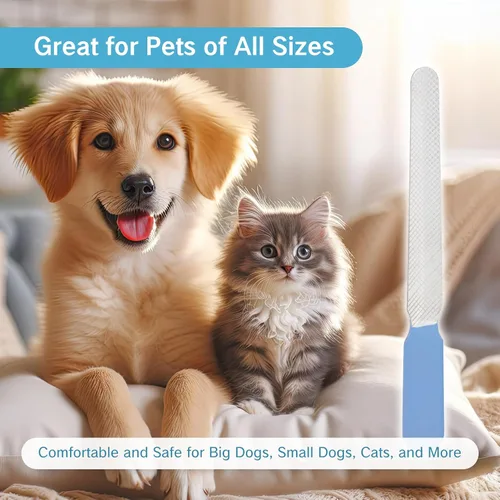 Vista 4 de NIIIYTYB 3 limas de uñas de perro profesionales de metal para perros, gatos, herramienta de aseo de uñas para alisar bordes ásperos, lima de Azul