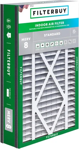 Vista 24 de Filterbuy Filtro de aire 10x17x2 MERV 8 Essential Dust & Allergy Defense (paquete de 1), filtros exteriores plisados electrostáticos para sistema