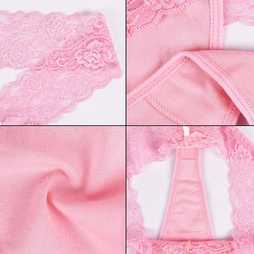 Vista 7 de Sunm Boutique Lace Thongs for Women Thong Underwear Women Lace Panties Women Underwear Cotton Thongs for Women Pack