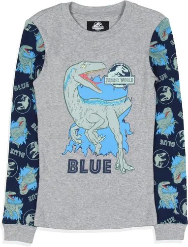 Vista 2 de INTIMO Jurassic World - Conjunto de pijama para niños con logotipo de la película de Parque de Cine Azul