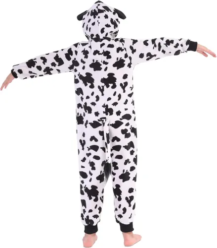 Vista 3 de Sincere Party Mono de gato, mono de vaca, unisex, de forro polar, para niños, disfraz de animal