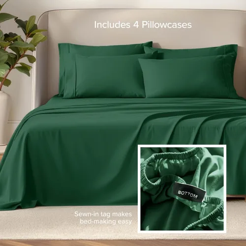 Vista 59 de Bare Home Sheet Set 1800 Ultra-Soft with 2 Pillowcases (Twin XL, Dark Blue)