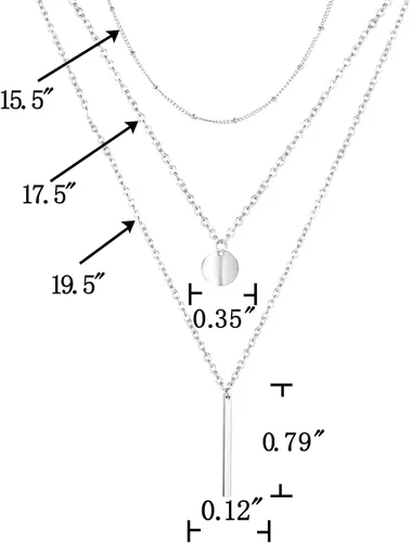 Vista 5 de VQGRIXZCE Collar delicado triple de plata de ley S925 multicapa para mujer, regalo de joyería