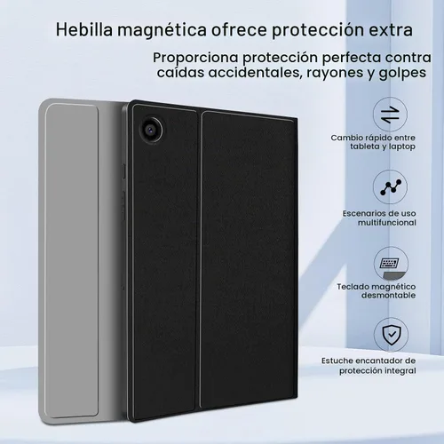 Vista 6 de JUQITECH - Funda con teclado inalámbrico retroiluminado para Samsung Galaxy Tab A8 de 10,5 pulgadas