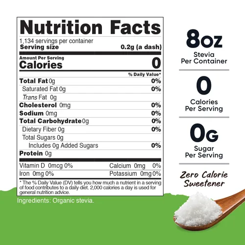 Vista 2 de Nutricost Pantry Stevia orgánica, edulcorante natural, 8 onzas, sin OMG, sin gluten
