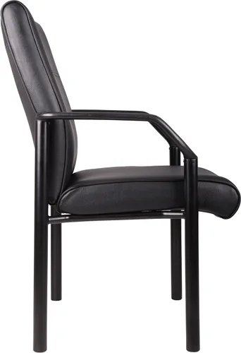 Vista 8 de Boss Office Products B689 Silla de invitados LeatherPlus con respaldo medio en negro, 250 libras