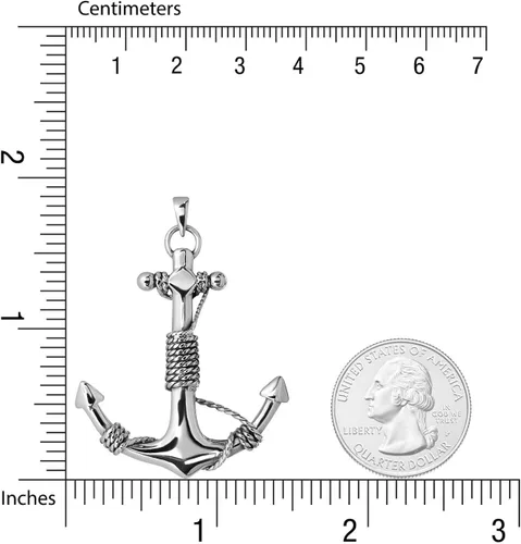 Vista 4 de withlovesilver Plata de ley 92540mm encanto Cuerda Ancla Colgante