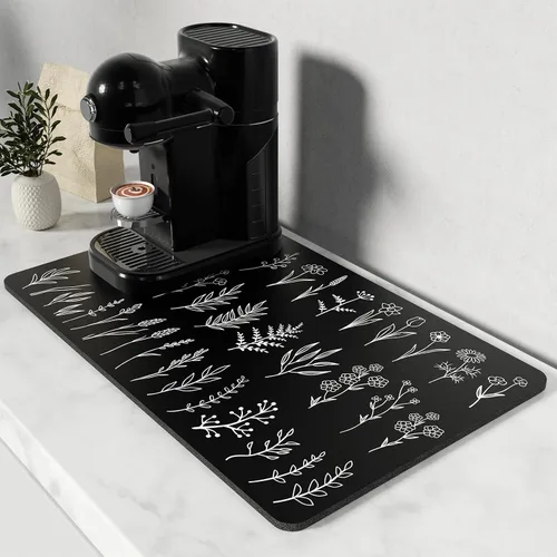 Vista 53 de Rnivvi Tapete de secado de platos para encimera de cocina, 16 x 18 pulgadas, bonita almohadilla de secado absorbente resistente al calor con goma