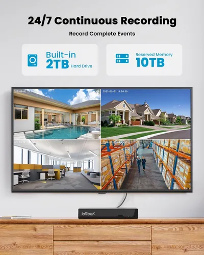 Vista 9 de ieGeek 4K PoE Security Camera System with 8CH 2TB HDD for 24/7 Recording