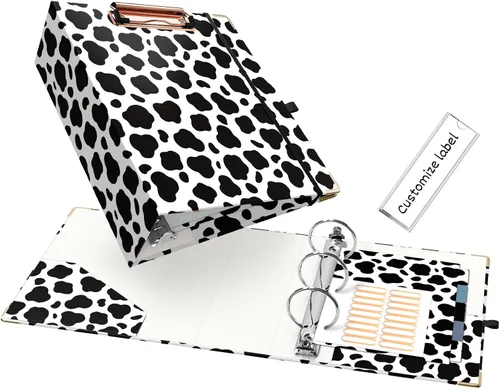 Vista 13 de EYROZILL Mini carpeta de 3 anillas, 5.5" x 8.5", de 1 pulgada con bolsillos, carpeta con portapapeles para estilo de cabello del cliente, estuche