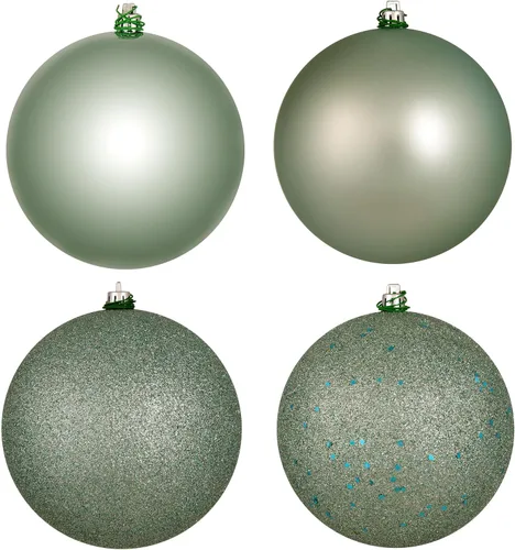 Vista 29 de Vickerman Adorno de bola de oro antiguo de 6 pulgadas con 4 acabados, 4 por caja