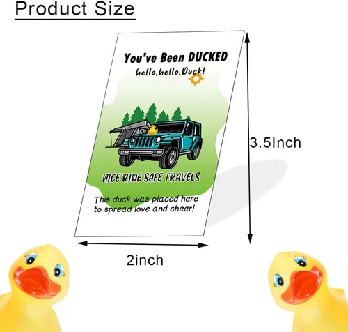 Vista 2 de You've Been Ducked, etiquetas de pato, etiquetas de pato de pato, tarjetas de juego de patitos, tamaño de tarjeta de visita de 2 x 3.5 pulgadas, 50
